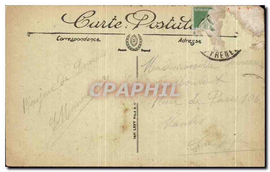 CPA Lourdes La Basilique — Verso