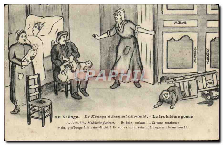 CPA Au Village Le Mariage a Jacquet Lhoumie Le troisieme gosse 