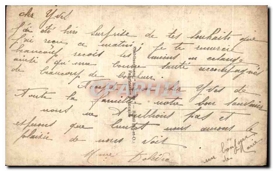 CPA Bonne Annee FEmme — Verso