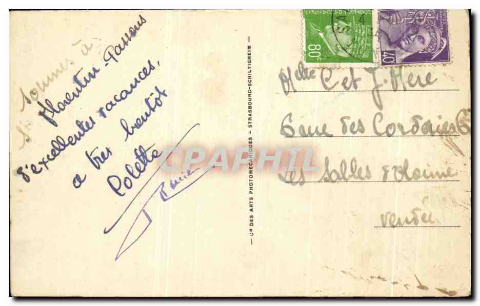 CPA Versailles Le Parc Partere du Midi combat des animaux — Verso