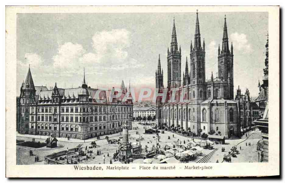 CPA Wiesbaden Marktplatz Place du Marche 