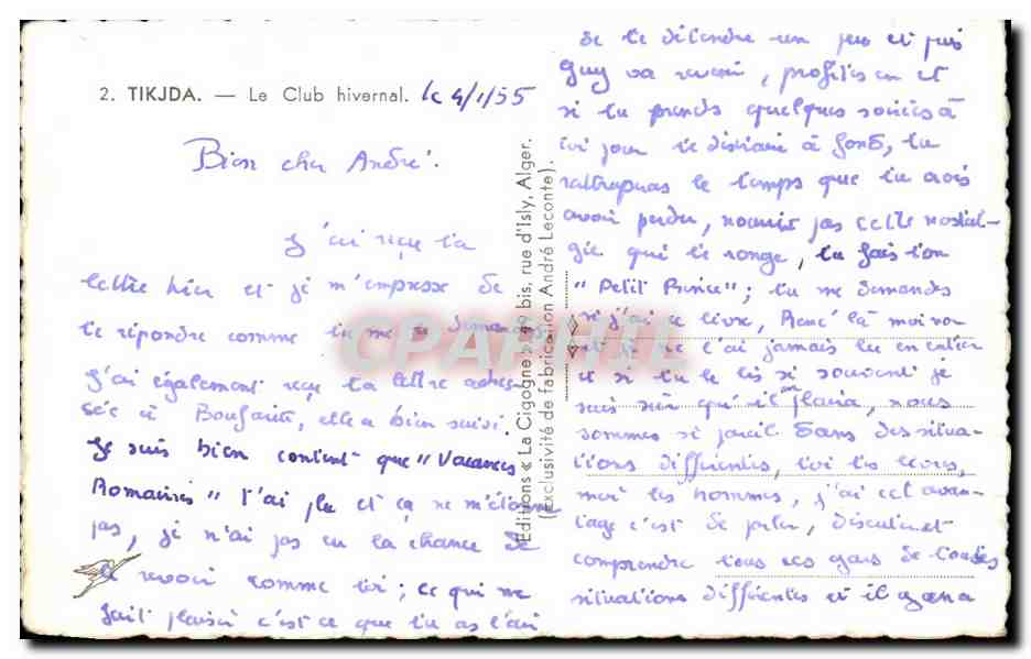 Le Club hivernal — Tikjda — éditeur La Cigogne, n°2 — Verso