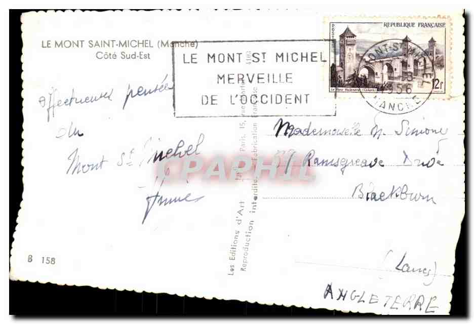 CPA Le Mont Saint Michel Cote Sud Est — Rückseite