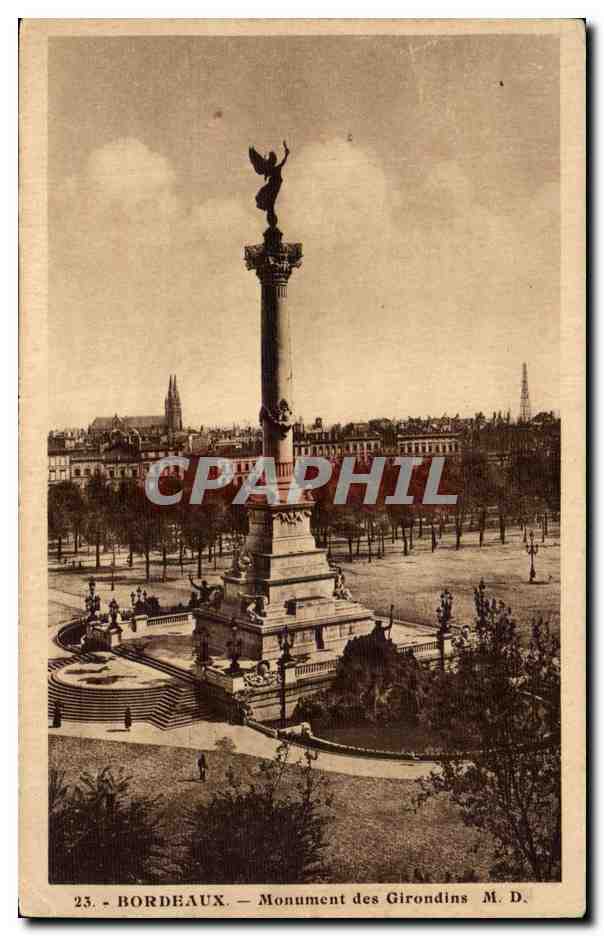 CPA Bordeaux Monument Des Girondins
