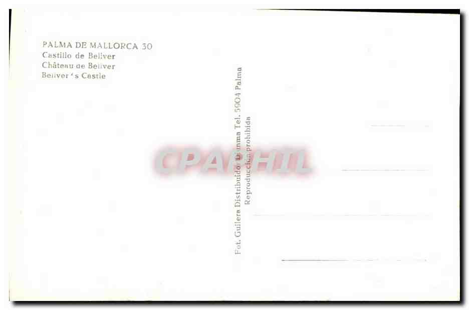 CPA Palma De Mallorca Castillo De Beliver — Rückseite