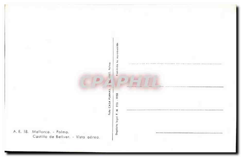 CPA Mallorca Palma Castilla De Beliver Vista Aerea — Rückseite