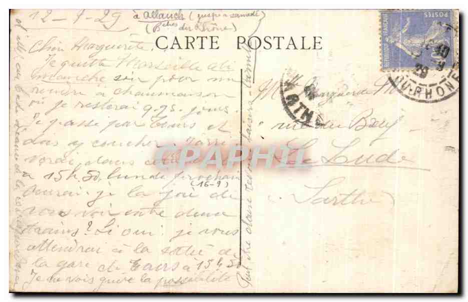 CPA Marseille De La Garde et le Chateau d'If — Verso