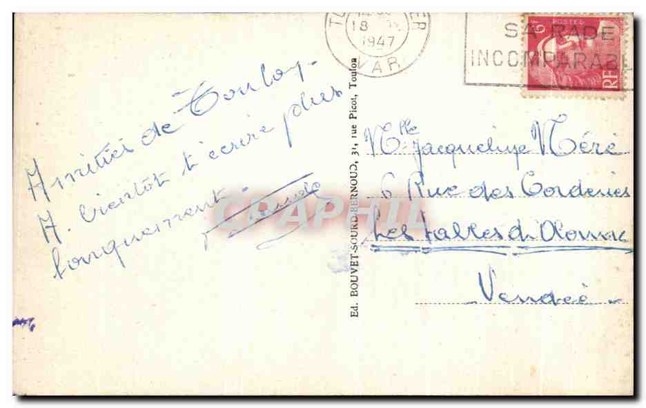 CPA Toulon Vue generale prise de la Seyne — Verso