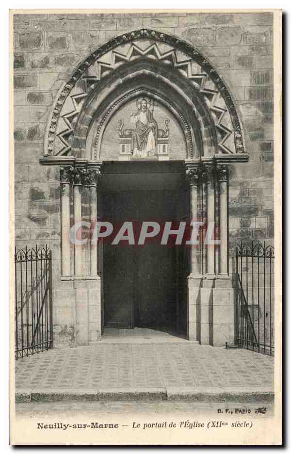 CPA Neuilly sur Marne Le Portail de I'Eglise