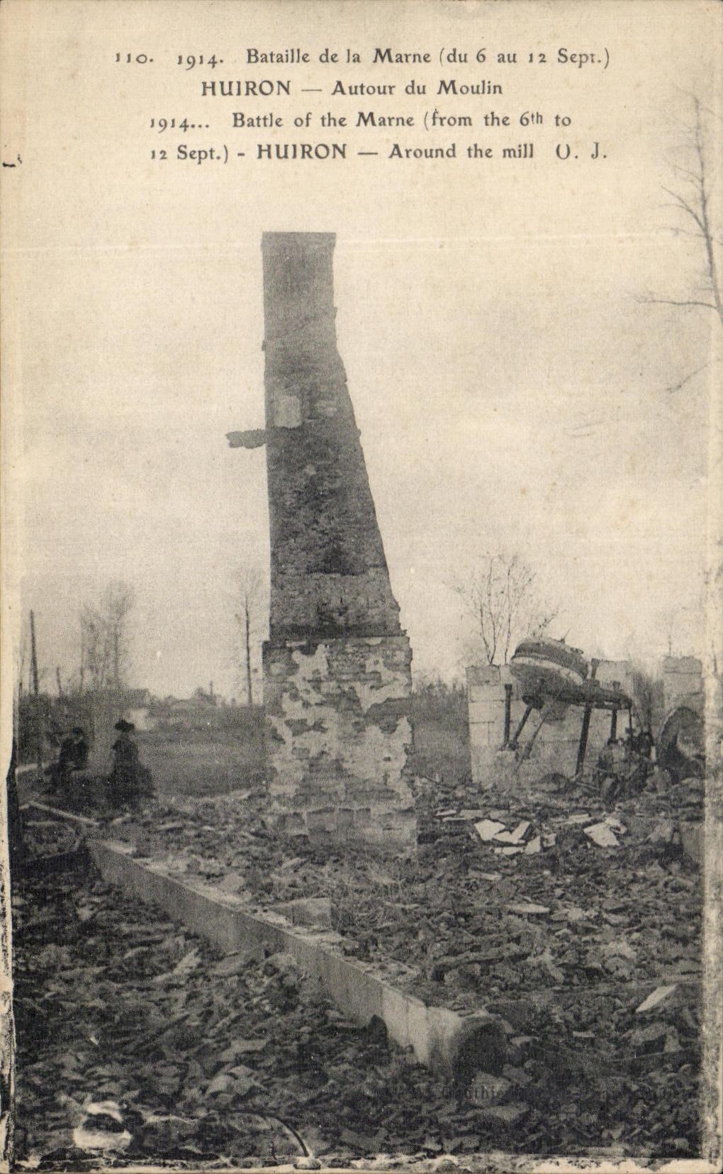 CPA Bataille de la Marne Huiron Autour du Moulin Militaria