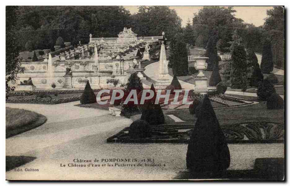 Château d'eau et les Parterres de broderies — Pompone (S.-et-M.) — Edit. Guittion