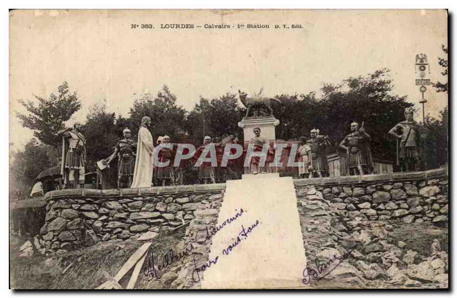 CPA Lourdes Calvaire 1ere Station