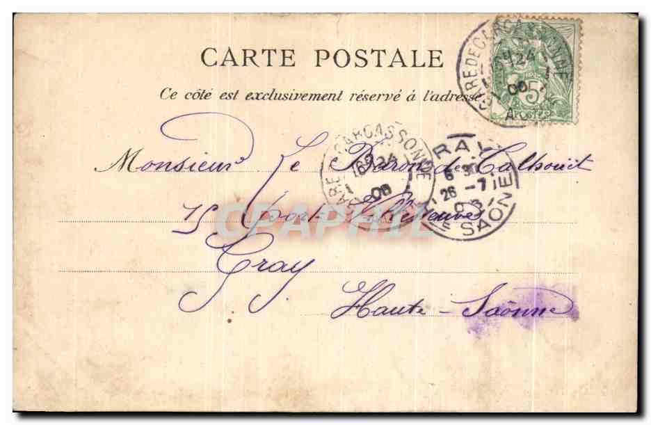 CPA Lourdes Calvaire 1ere Station — Verso