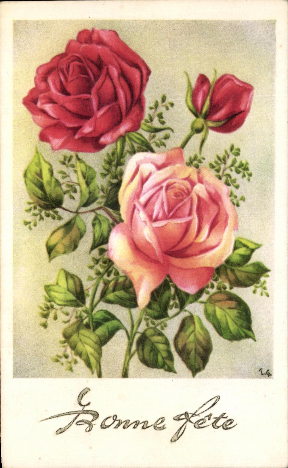 CPA Bonne fete Fleurs