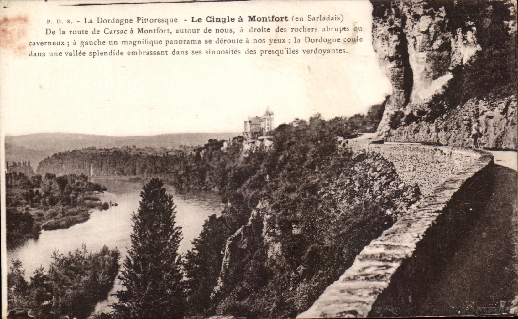 Le Cingle à Montfort (en Sarladais) — La Dordogne pittoresque — Phot. P. Daudrin, à Carlat