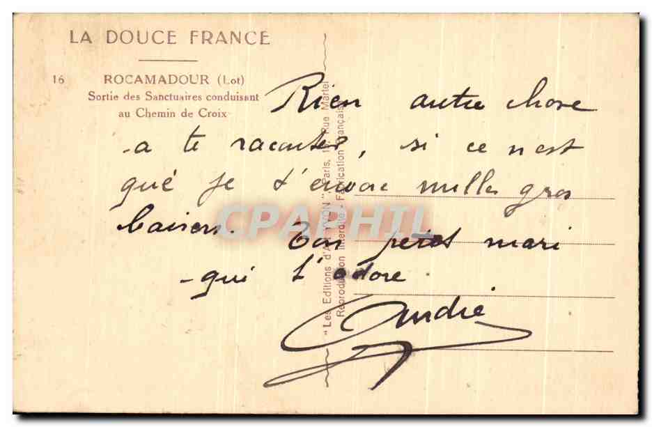 CPA La Douce France Rocamadour Sortie Des Sanctuaires Conduisant Au Chemin De Croix — Verso