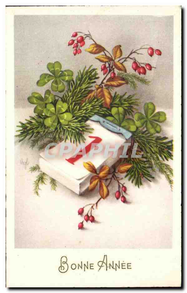 CPA Bonne Annee Trefles