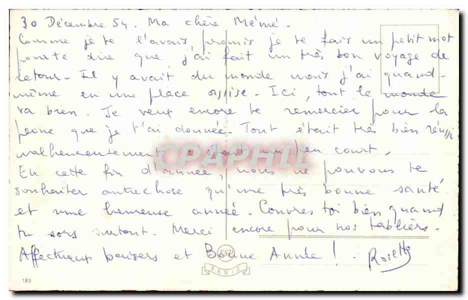 CPA Bonne Annee Trefles — Verso