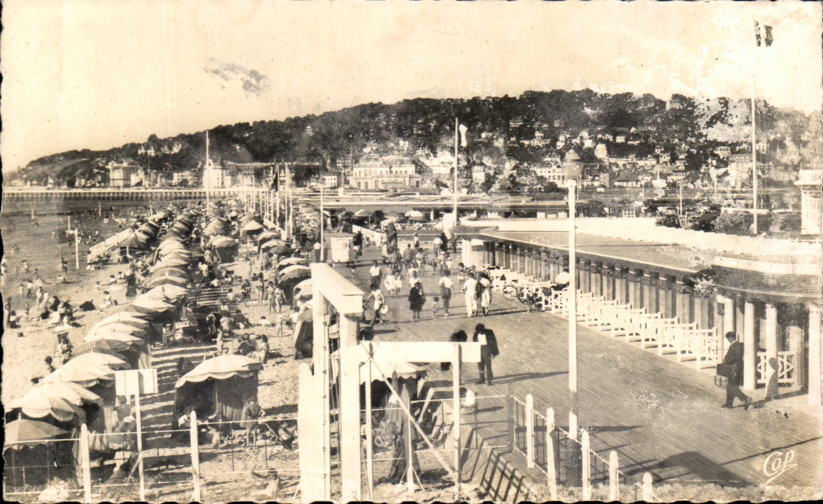 Deauville - Flowering Beach — Panoramic View of the Beach and Town — C.A.P. Photo n°962