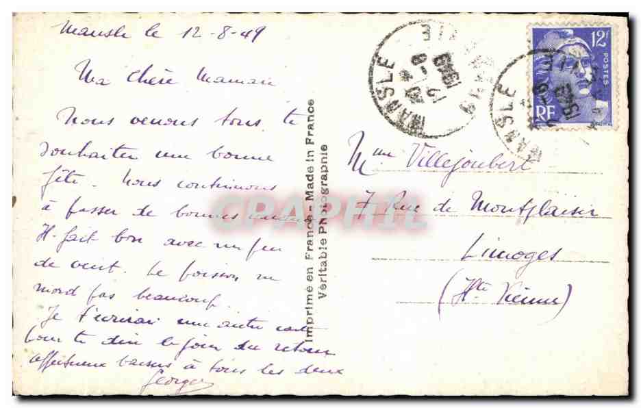 CPA Bonne Fete Fleurs  — Verso