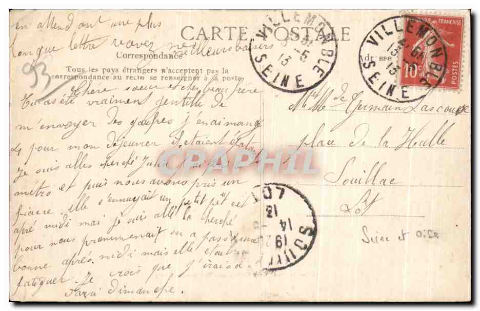 CPA Notre Dame Des Anges Chemin De Gagny A Clichy — Rückseite
