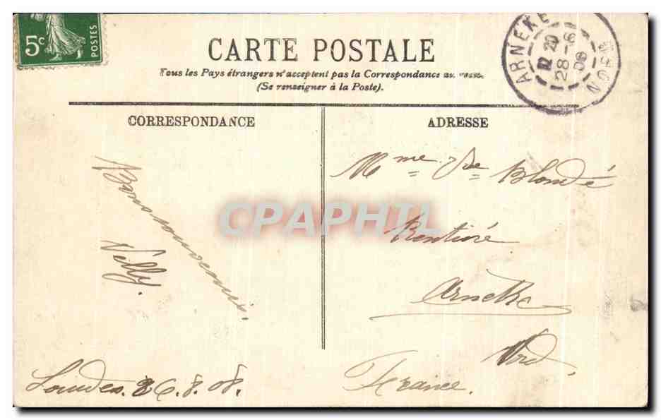 Jubilé de Bernadette — Souvenir du Jubilé de Bernadette — Lourdes — Verso