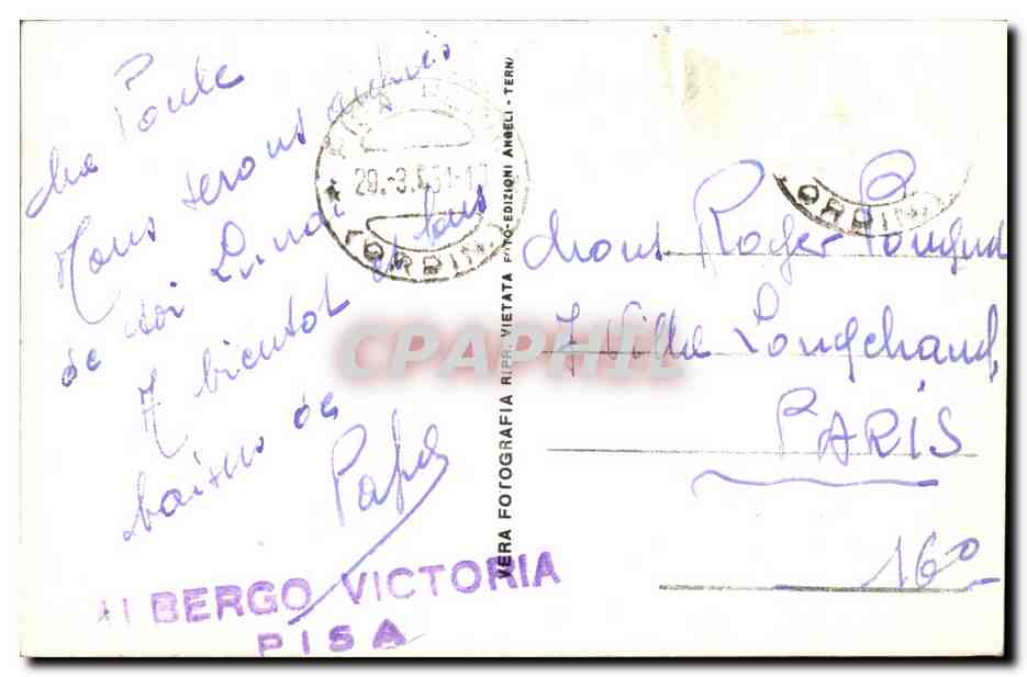CPA Pisa Campanile El Domo — Rückseite
