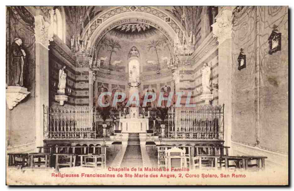 CPA Chapelle de la Malson de Famille Religiouses Franciscaines de Ste Marle des Anges Corso Solaro San Remo