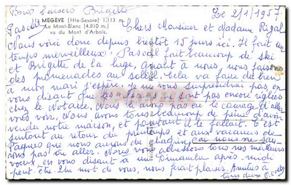 Mont Blanc — vu du Mont d'Arbois — éditeur inconnu, n° de série non visible — Reverso
