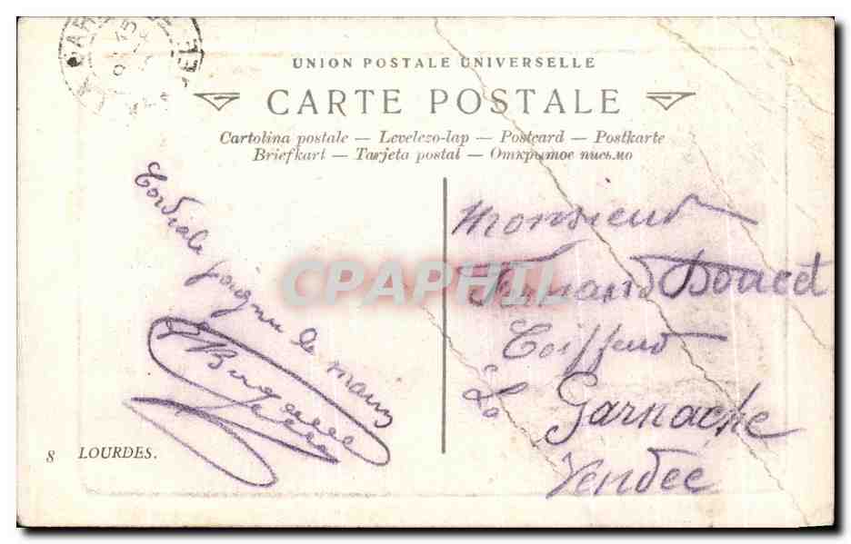 Lourdes — Vue sur la Basilique — L.L. éditeur — Verso