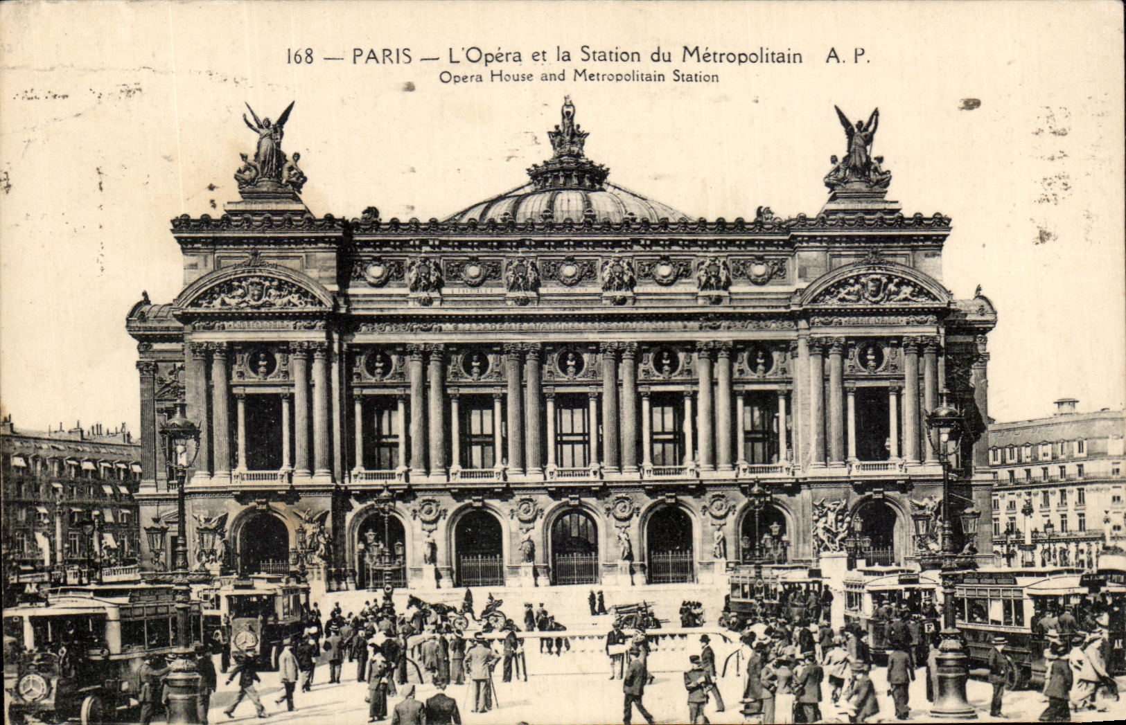 CPA Paris L'Opera Et La Station Du Metropolitain Opera Metro