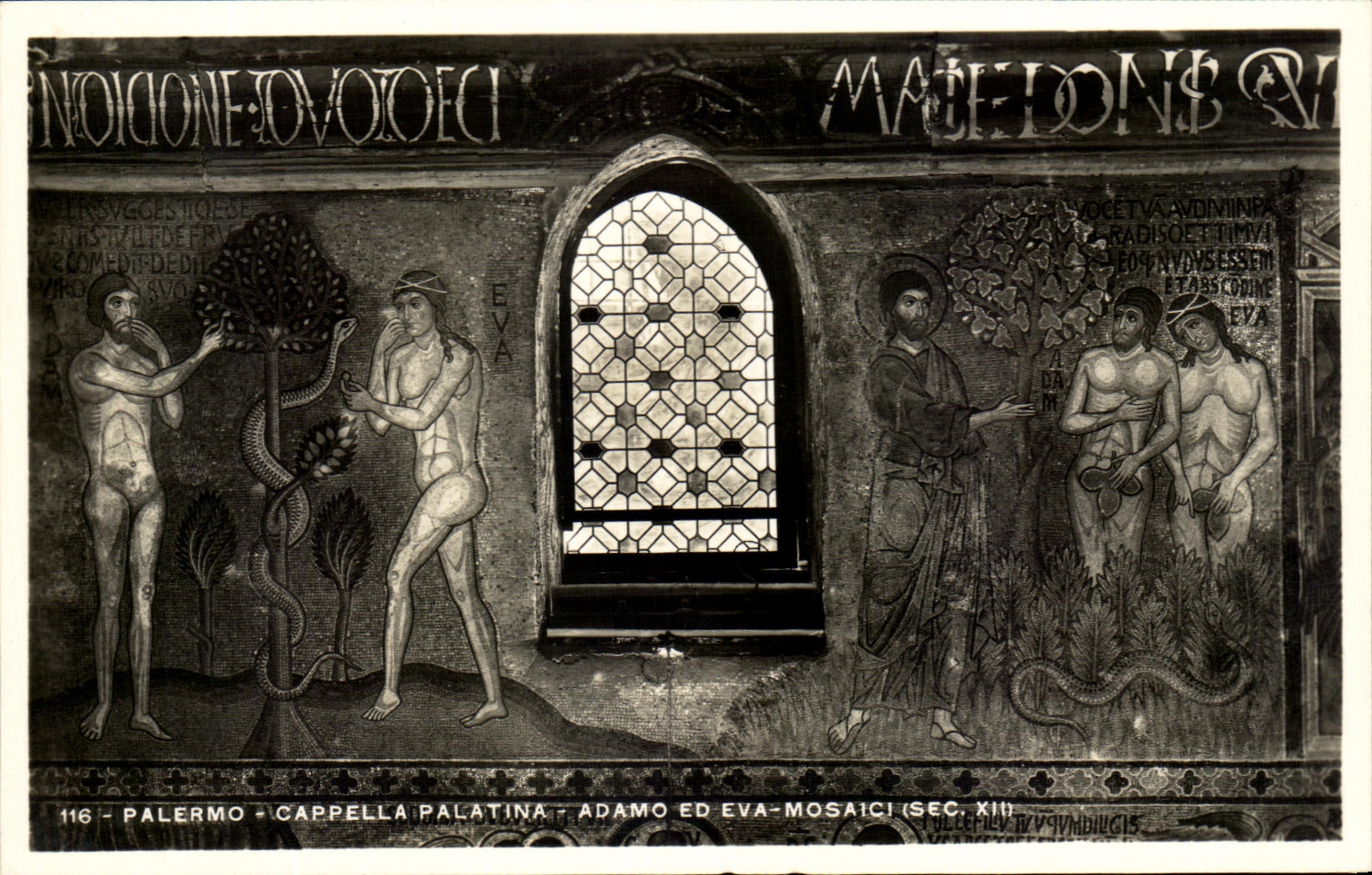 CPA Palermo Cappella Palatina Adamo Ed Eva Mosaici