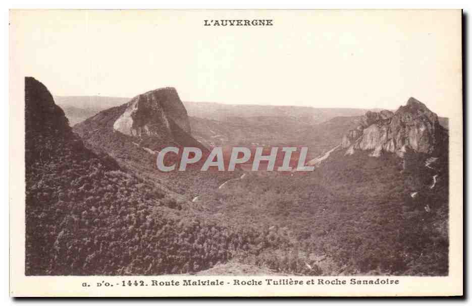 L'Auvergne — Route Malviale, Roche Tuilière et Roche Sanadoire — J. Gouttefanges, édit., Ollinges (P.-de-D.)