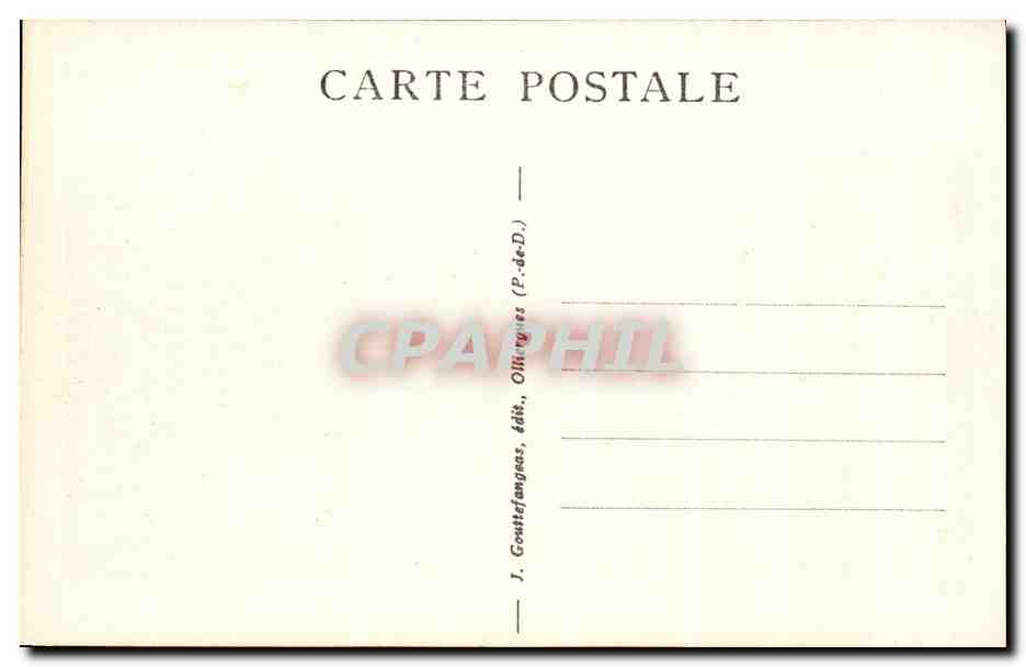 L'Auvergne — Route Malviale, Roche Tuilière et Roche Sanadoire — J. Gouttefanges, édit., Ollinges (P.-de-D.) — Verso