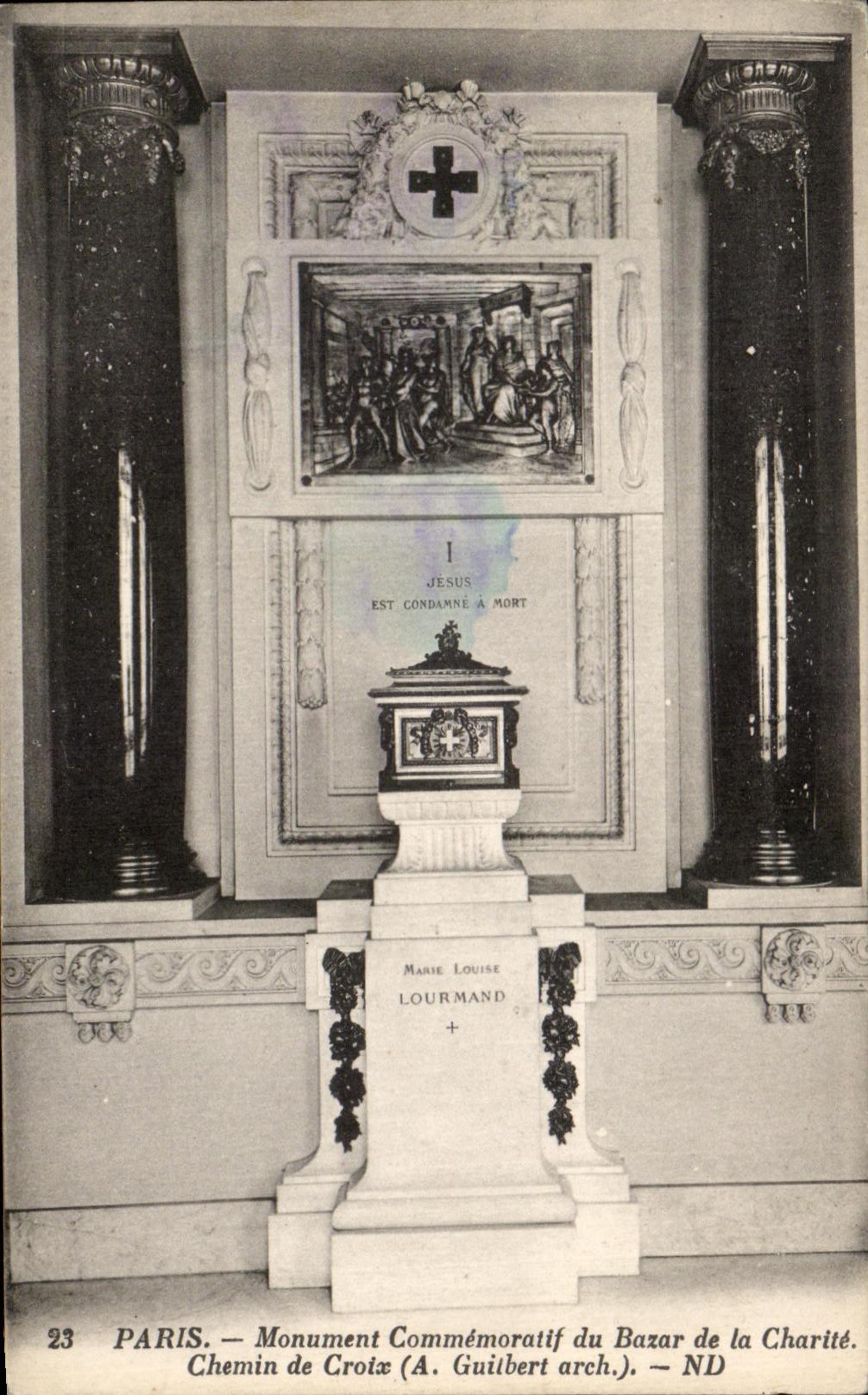 CPA Paris Monument Commemoratif du Bazar de la Charite Chemin de Croix