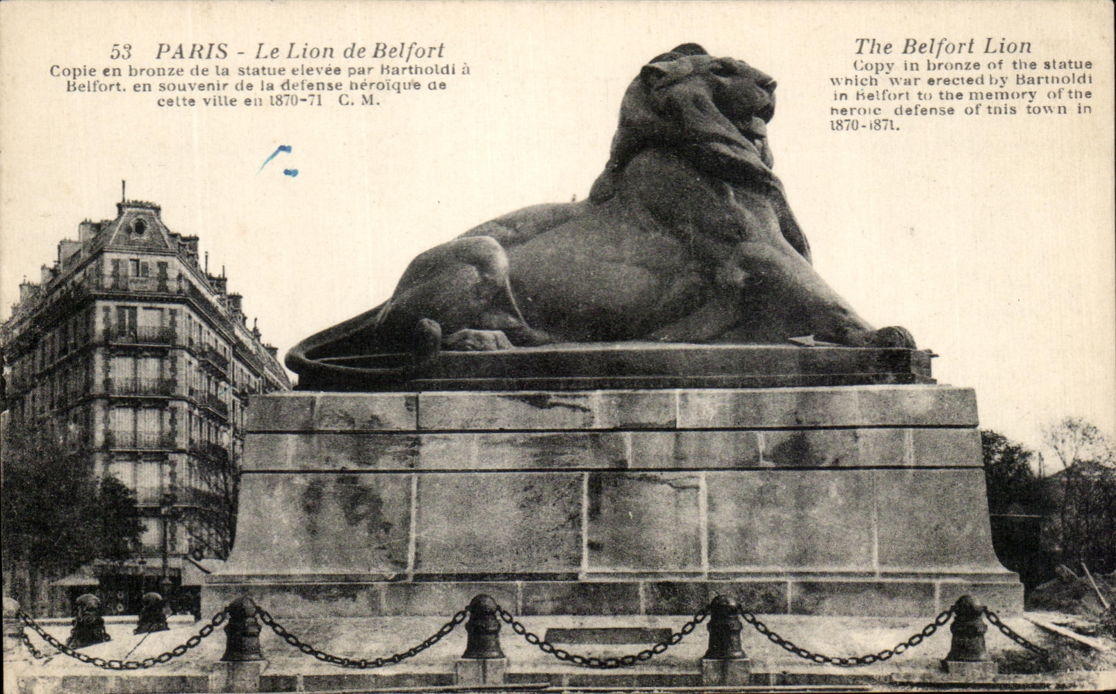 CPA Paris Le Lion de Belfort