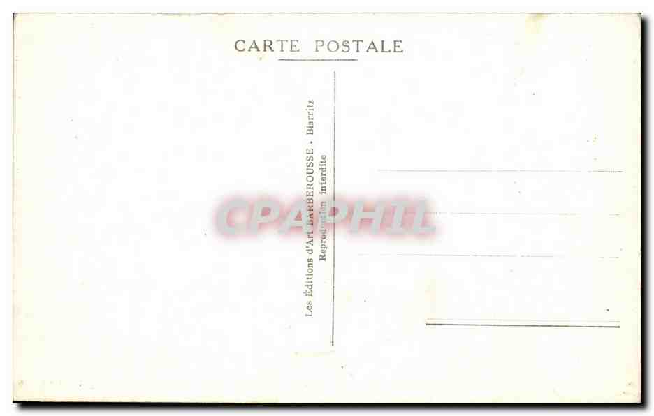 CPA Biarritz La Roche Percee — Verso