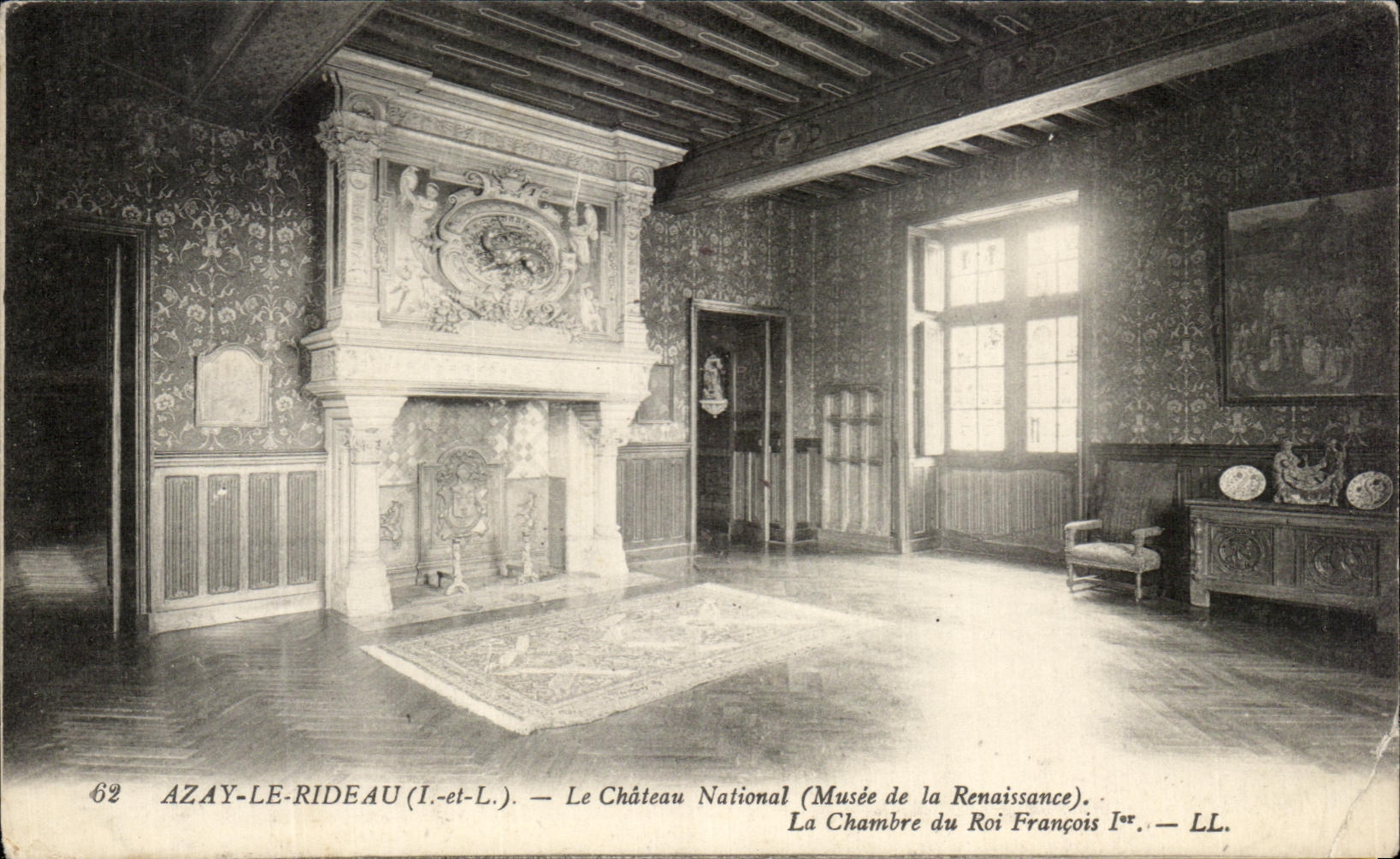 CPA Azay Le Rideau Le Chateau National La Chambre du Roi Francois 1er