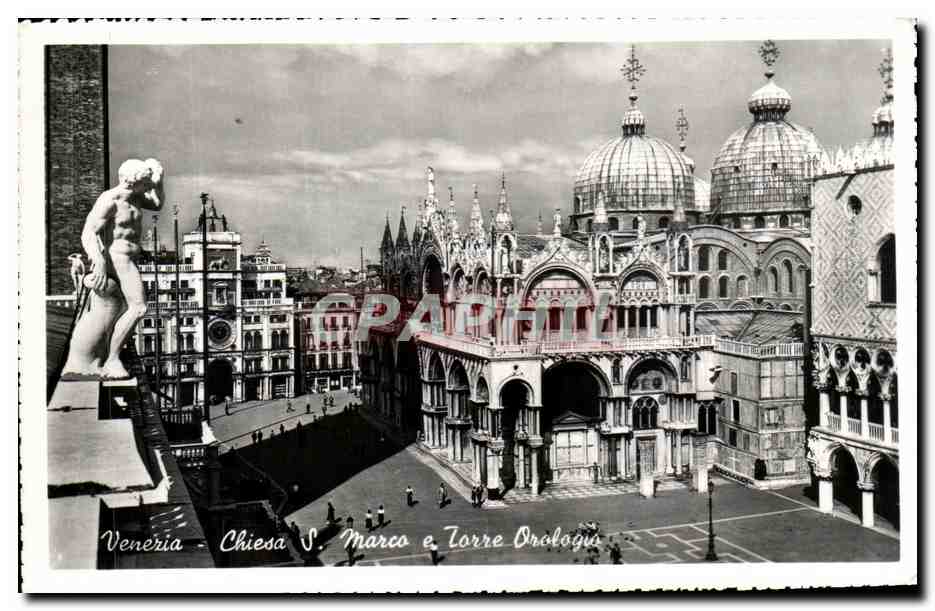 CPA Venesia Chiesa marca Torre Orologus