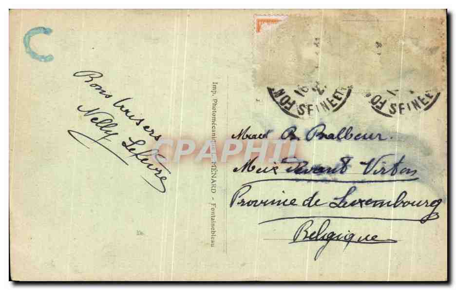 Fuente del Jardín de Diana — Palacio de Fontainebleau — Colección Artística, n° 1021 — Reverso