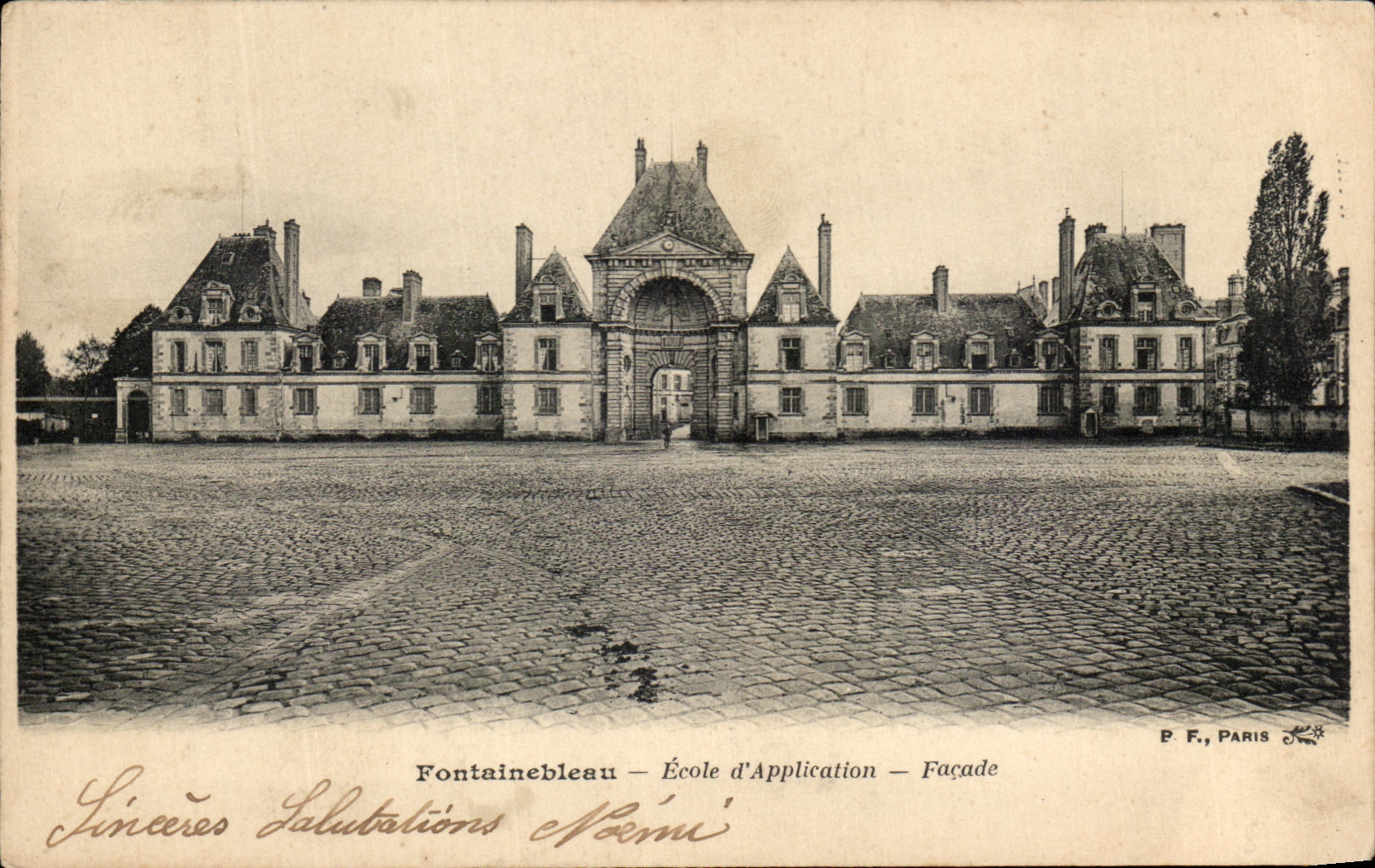Fontainebleau — Schule für Anwendung — Fassade — P. F., Paris