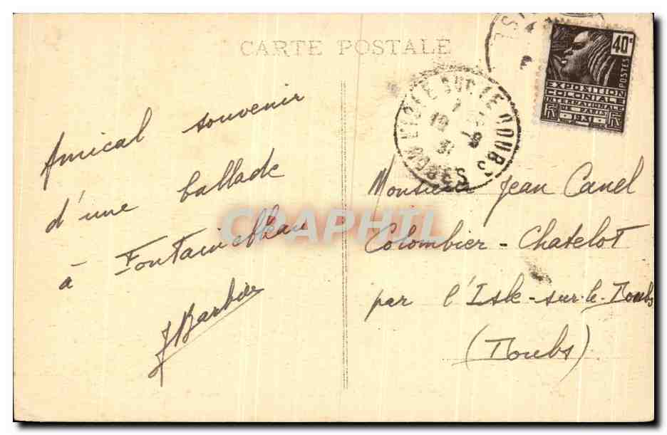 Bosque de Fontainebleau — Entrada del Desierto de Apremont — n°30 — Reverso