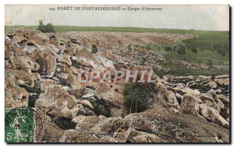 Foresta di Fontainebleau — Gorge di Apremont — Editore: P. Fontainebleau, n° 109