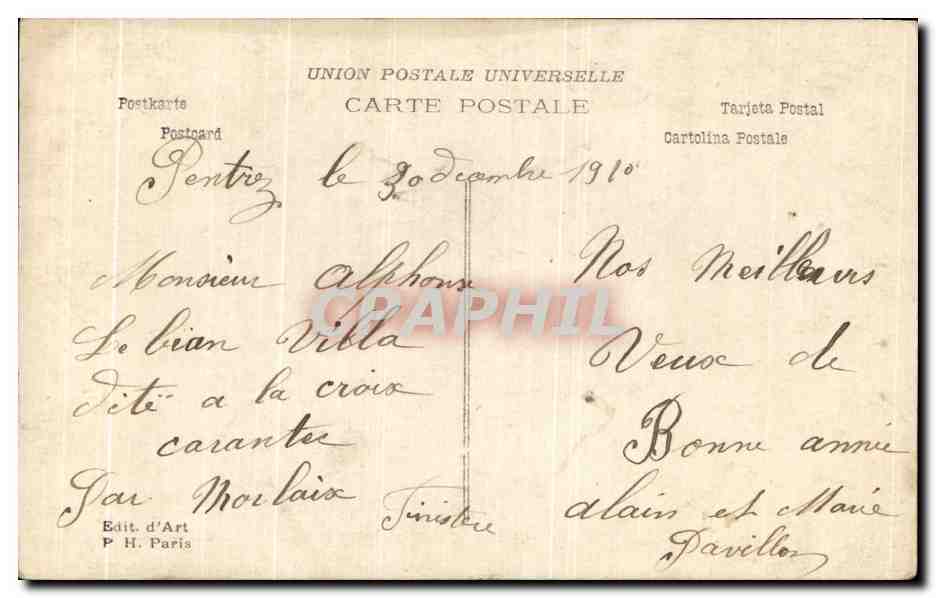 CPA Bonne Annee Femme — Verso