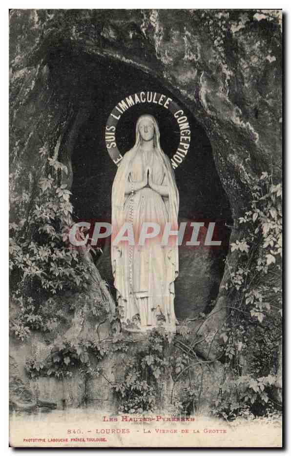 CPA Lourdes La Vierge De La Grotte