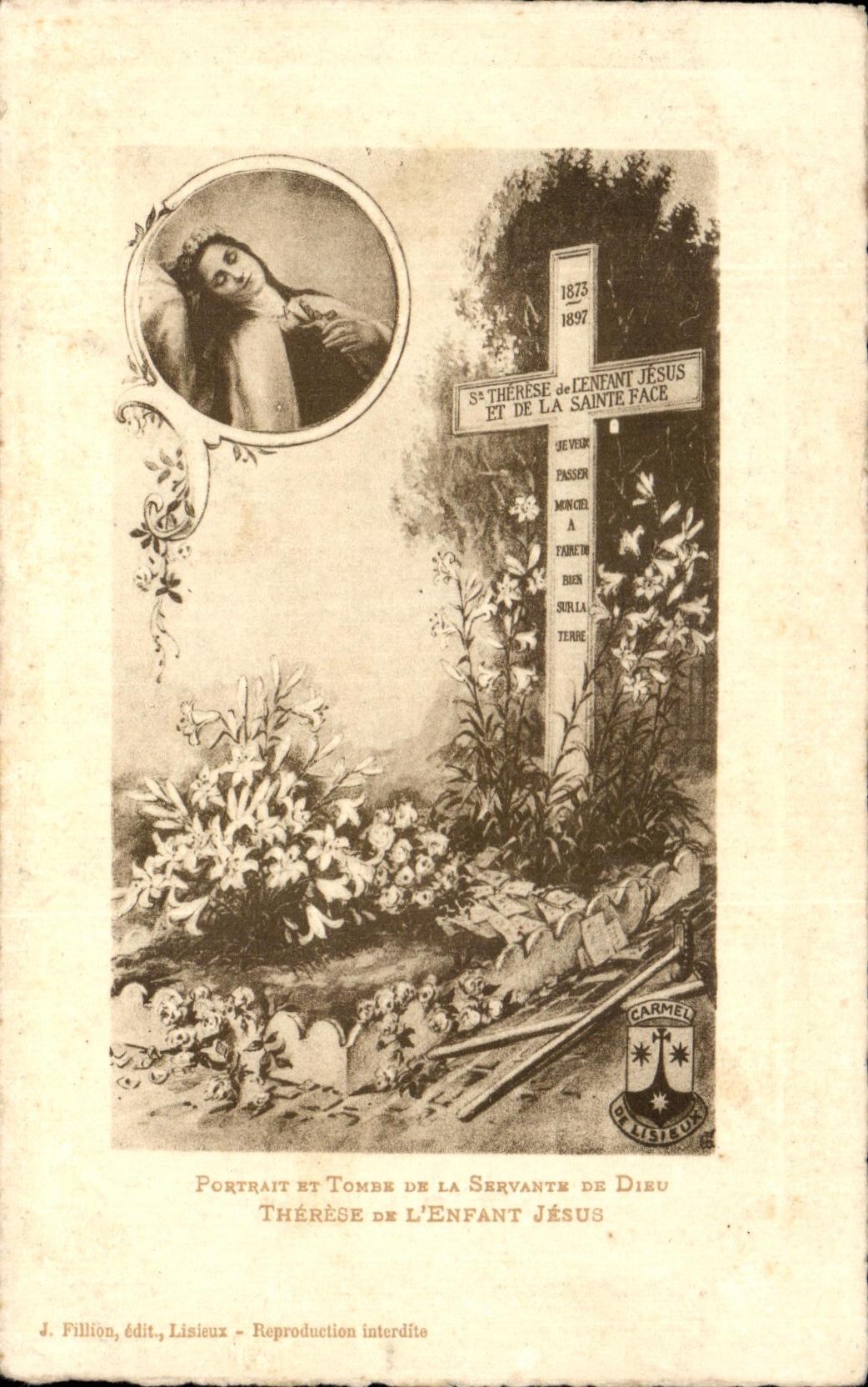 CPA Portrait Et Tombe De La Servante De Dieu Sainte Therese de l'enfant Jesus 