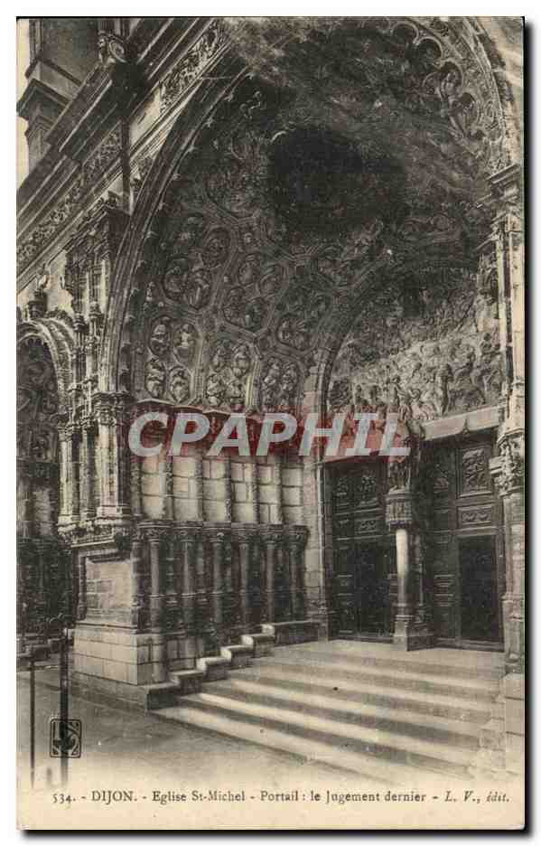 CPA Dijon Eglise St Michel Portail Le Jugement Dernier