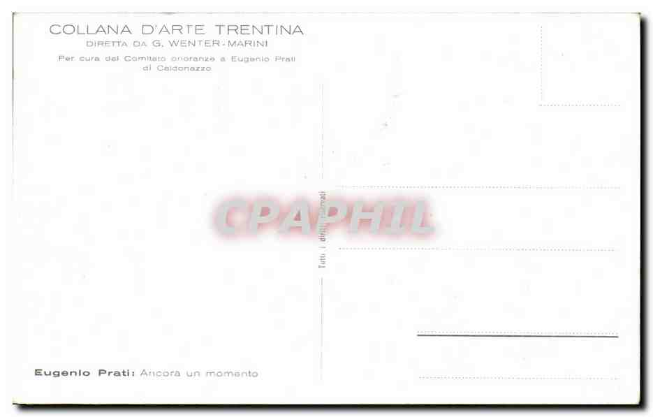 CPA Collana D'Arte Trentina Diretta Da Wenter Marini Eugenio Prati Ancora un momento — Verso