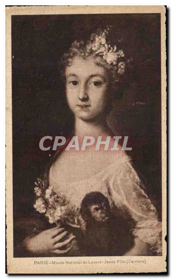 CPA Paris Musee National au Louvre Jeune Fille Singe