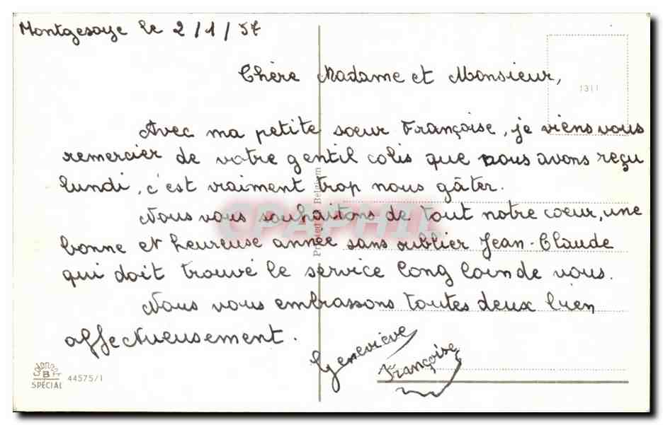 CPA Bonne Annee — Rückseite